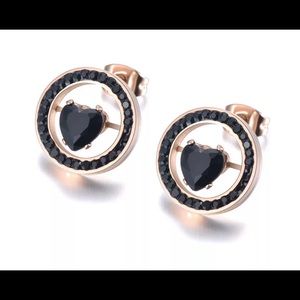 Stainless Steel White & Black  Earrings For Women